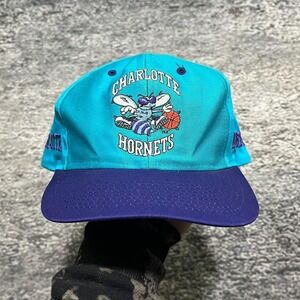 Vintage Charlotte Hornets Snapback Hat NBA Embroidered 90s Adjustable Cap
